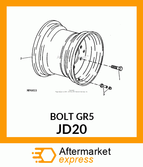 BOLT, WHEEL JD20