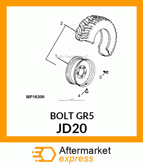 BOLT, WHEEL JD20