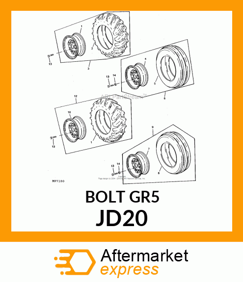 BOLT, WHEEL JD20