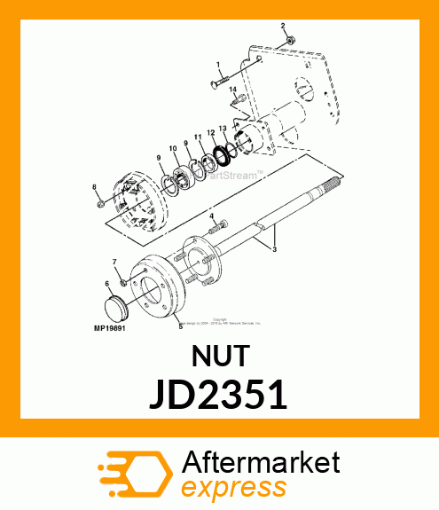 NUT, WHEEL 7/16 UNF2B JD2351