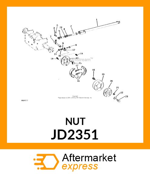 NUT, WHEEL 7/16 UNF2B JD2351