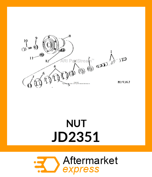 NUT, WHEEL 7/16 UNF2B JD2351