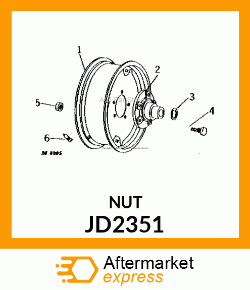 NUT, WHEEL 7/16 UNF2B JD2351