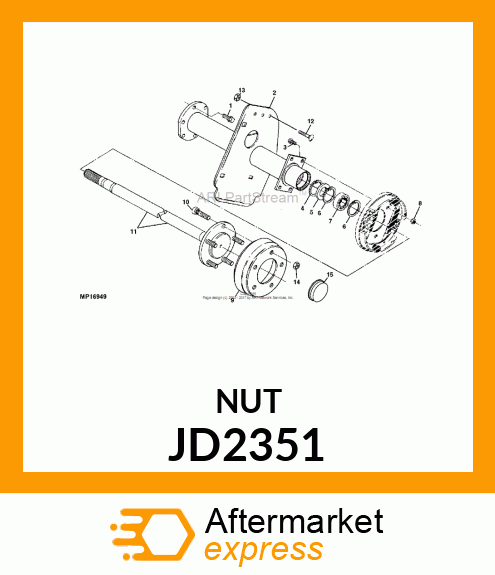 NUT, WHEEL 7/16 UNF2B JD2351