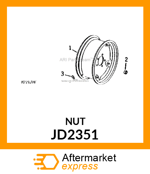 NUT, WHEEL 7/16 UNF2B JD2351