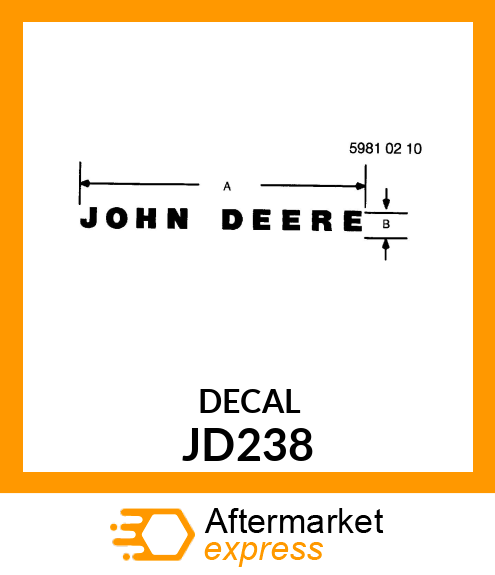 DECALCOMANIA,JOHN DEERE JD238