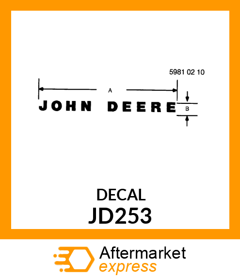 DECALCOMANIA,JOHN DEERE JD253