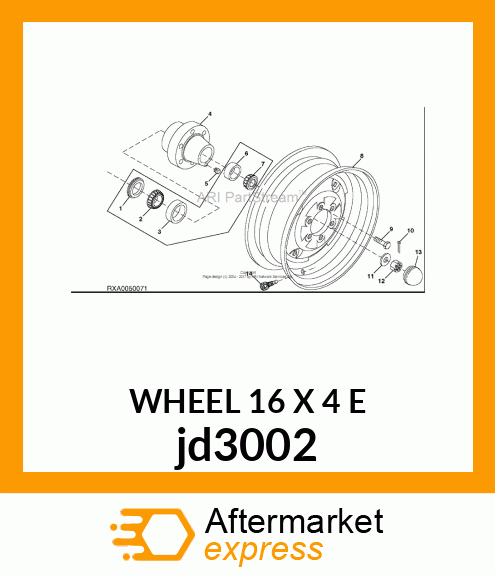 WHEEL 16 X 4 E jd3002