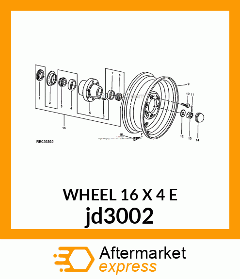 WHEEL 16 X 4 E jd3002