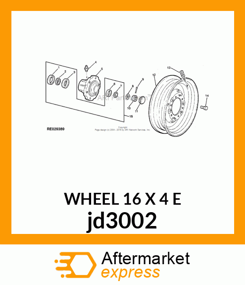 WHEEL 16 X 4 E jd3002