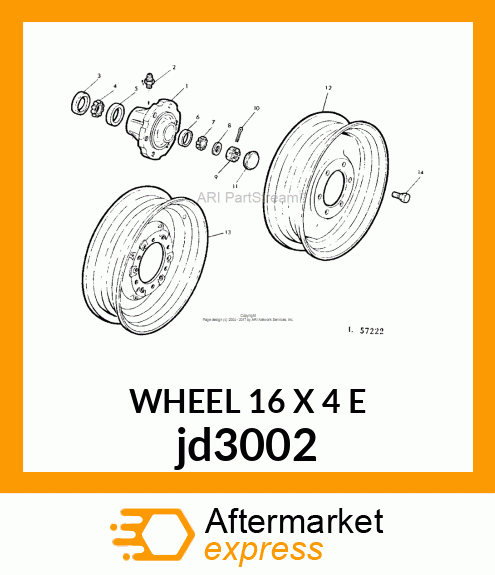 WHEEL 16 X 4 E jd3002