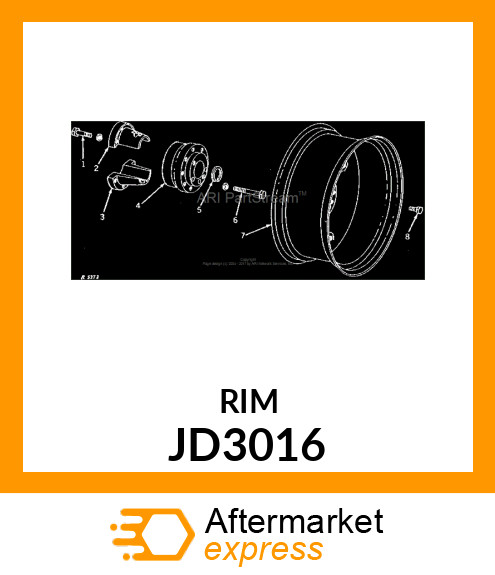 Rim - WHEEL ,STEEL DRIVE DC (Part is Obsolete) JD3016