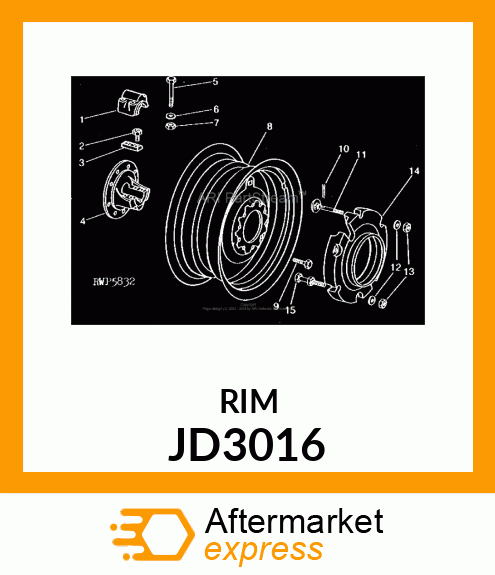 Rim - WHEEL ,STEEL DRIVE DC (Part is Obsolete) JD3016