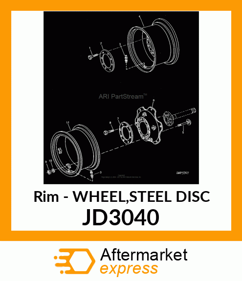 Rim - WHEEL,STEEL DISC JD3040