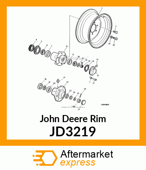 WHEEL, FRONT, STEEL DISK JD3219