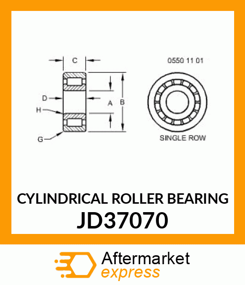 CYLINDRICAL ROLLER BEARING JD37070