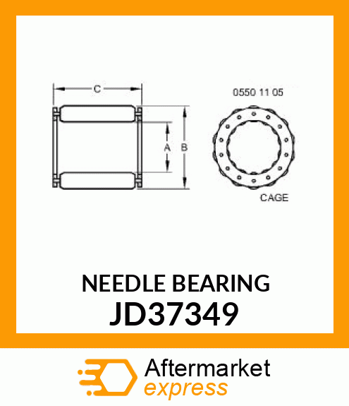 NEEDLE BEARING JD37349