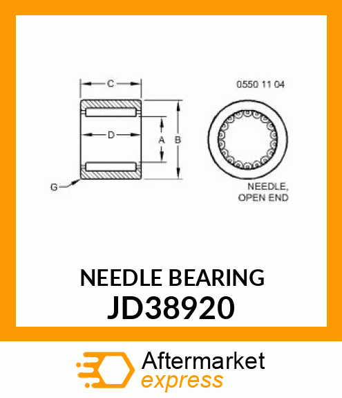 NEEDLE BEARING JD38920