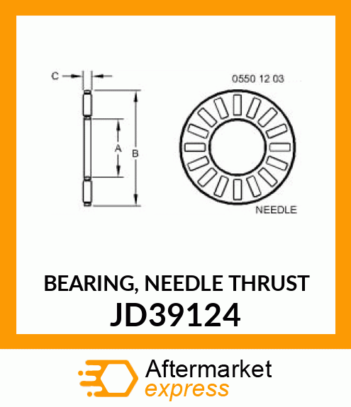 BEARING, NEEDLE THRUST JD39124