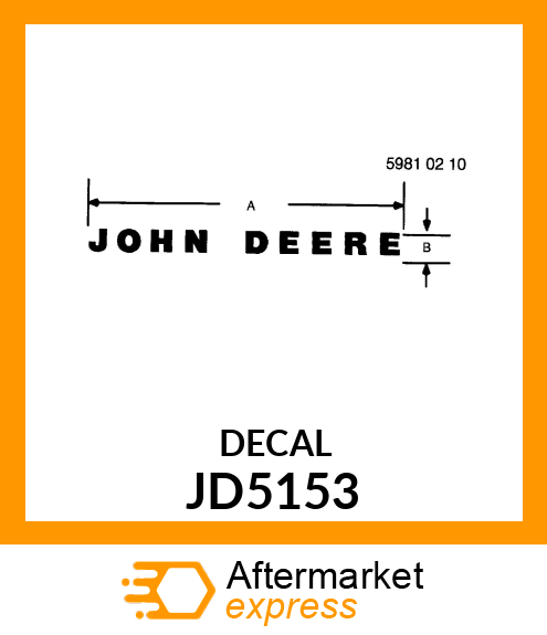 DECALCOMANIA,JOHN DEERE JD5153