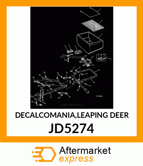 DECALCOMANIA,LEAPING DEER JD5274