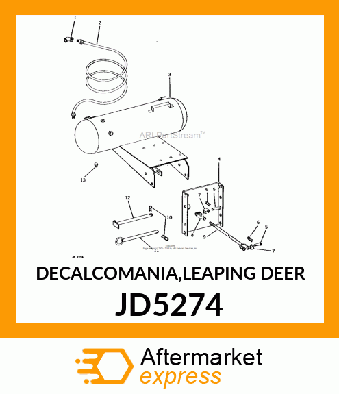 DECALCOMANIA,LEAPING DEER JD5274