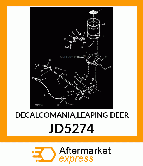 DECALCOMANIA,LEAPING DEER JD5274