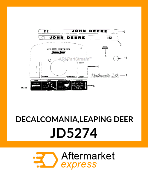 DECALCOMANIA,LEAPING DEER JD5274