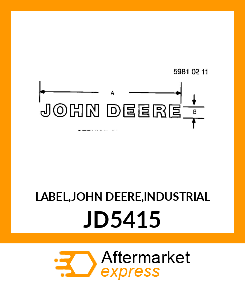 LABEL,JOHN DEERE,INDUSTRIAL JD5415