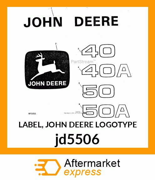 LABEL, JOHN DEERE LOGOTYPE jd5506