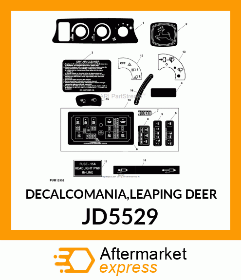 DECALCOMANIA,LEAPING DEER JD5529