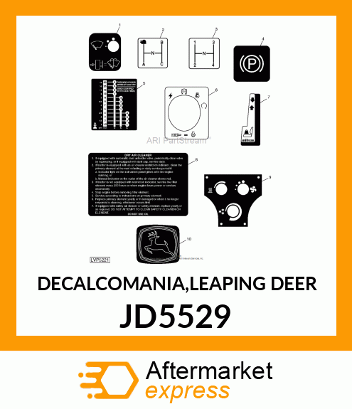 DECALCOMANIA,LEAPING DEER JD5529