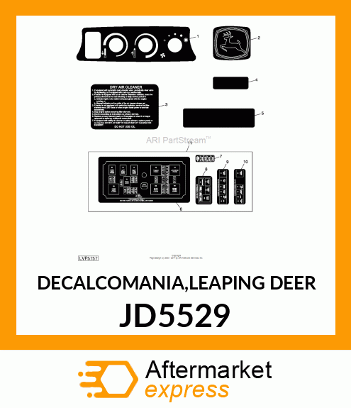 DECALCOMANIA,LEAPING DEER JD5529