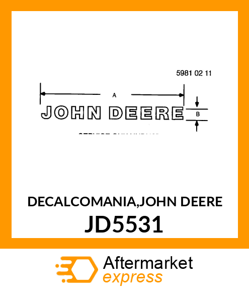 DECALCOMANIA,JOHN DEERE JD5531