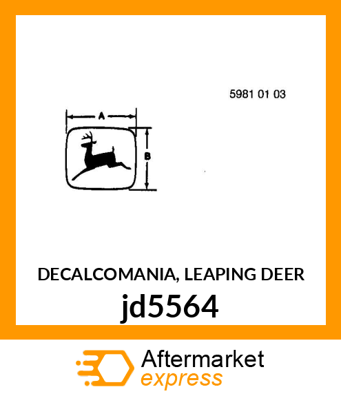 DECALCOMANIA, LEAPING DEER jd5564