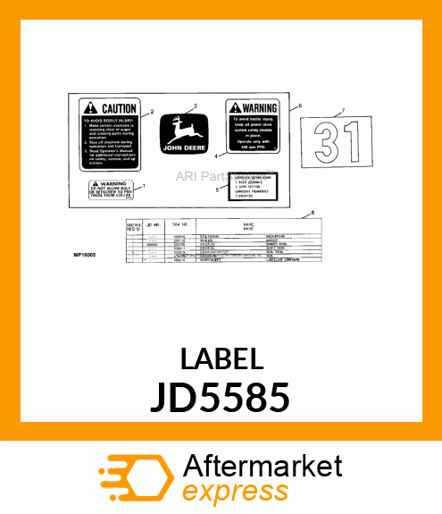 LABEL, TRADEMARK, LEAPING DEER JD5585