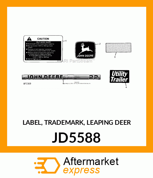 LABEL, TRADEMARK, LEAPING DEER JD5588