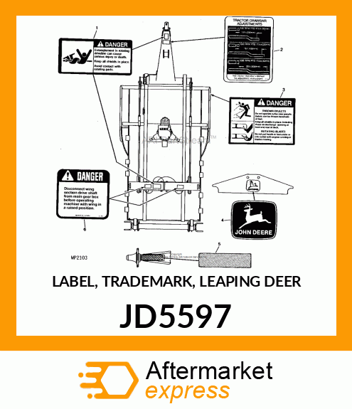 LABEL, TRADEMARK, LEAPING DEER JD5597