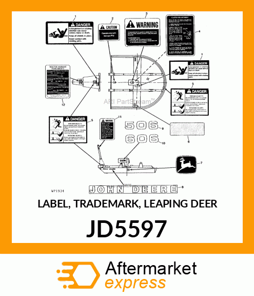 LABEL, TRADEMARK, LEAPING DEER JD5597