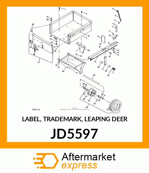 LABEL, TRADEMARK, LEAPING DEER JD5597