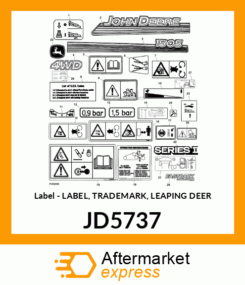 Label - LABEL, TRADEMARK, LEAPING DEER JD5737