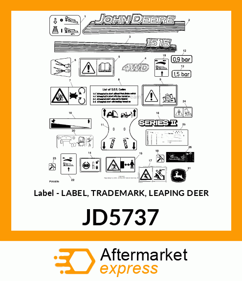 Label - LABEL, TRADEMARK, LEAPING DEER JD5737