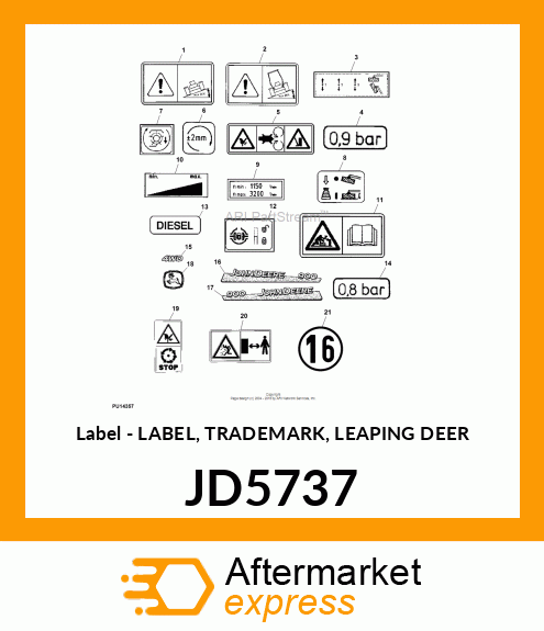 Label - LABEL, TRADEMARK, LEAPING DEER JD5737