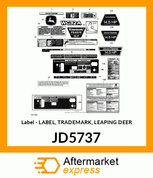 Label - LABEL, TRADEMARK, LEAPING DEER JD5737