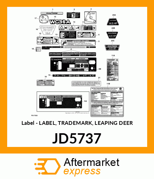 Label - LABEL, TRADEMARK, LEAPING DEER JD5737