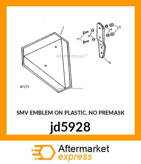 SMV EMBLEM ON PLASTIC, NO PREMASK jd5928