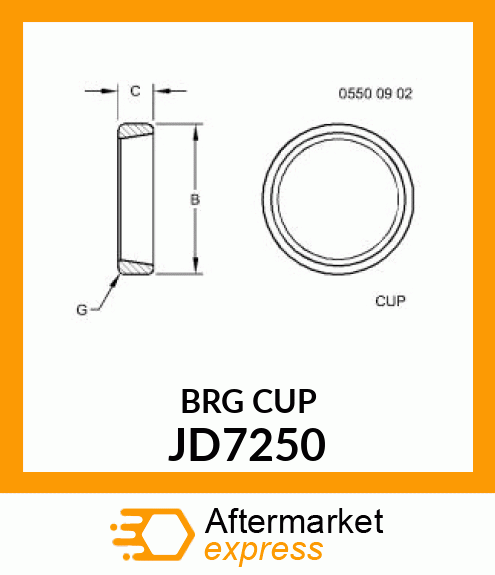 CUP,TAPER ROLLER BEARING JD7250