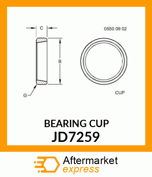 CUP,TAPER ROLLER BEARING JD7259