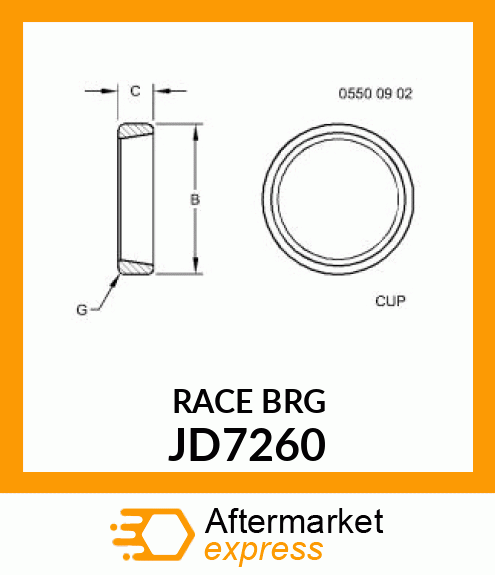 CUP,TAPER ROLLER BEARING JD7260