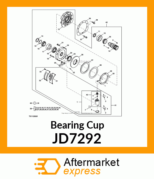 CUP,TAPER ROLLER BEARING JD7292